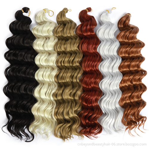 Deep Wave Crochet Synthetic Hair Natural Black Blonde Brown Color Bulk Braid Hair Extensions Braiding Hair